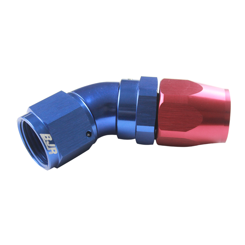 12AN AN12 AN-12 90 Degree One Piece Swivel Fitting Aluminum Hose End Black